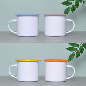 Tasses en émail blanches en gros de l'usine chinoise, tasses à café en émail personnalisables avec logo pour le voyage - Product Image 4