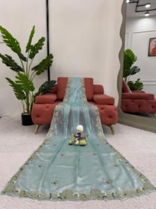 Tuyệt đẹp bên mặc <span class=keywords><strong>Saree</strong></span> với thiết kế áo Ấn Độ Sari trang phục cho phụ nữ cho Lễ hội Lễ và chức năng đám cưới - Product Image 5