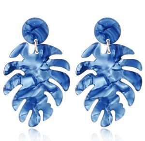 Boucles <span class=keywords><strong>d</strong></span>'oreilles goutte <span class=keywords><strong>d</strong></span>'eau en forme de feuille, bijoux en résine acrylique, personnalisés - Product Image 2