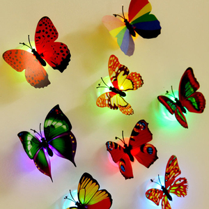 Farfalla luminosa colorata 3D con luce adesiva <span class=keywords><strong>per</strong></span> materiale PVC <span class=keywords><strong>per</strong></span> camera dei bambini - Product Image 3