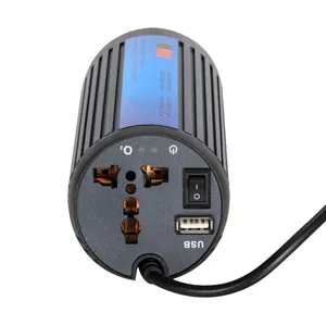 Venta al por mayor de fábrica, CC 12V a CA 220V CC 110V, enchufes de cigarrillos de onda sinusoidal, adaptador inversor de corriente para coche con puertos USB de carga