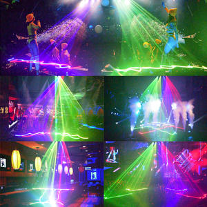 Luci Laser YSH DJ 4 effetto fascio suono attivato festa RGB Y luce <span class=keywords><strong>DMX</strong></span> controllo per discoteca danza compleanno Bar illuminazione da palcoscenico - Product Image 4