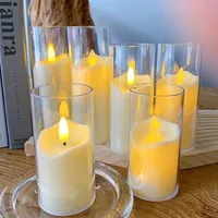 2 "Zoll schlanke Acryl Tasse LED Kerze verschiedene Wick flackernde LED Kerze Bulk mit Batterie inklusive billige gefälschte Kerze