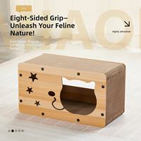 Kinghon Grand Nid à chat d'intérieur en carton ondulé écologique, forme TV, 2 niveaux, mobilier pour animaux de compagnie, petit modèle