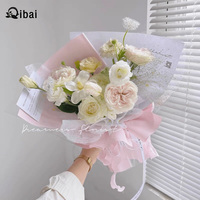 Qibai 20 PAK PP tahan air ramah lingkungan hadiah bungkus kertas bundel multiwarna Pastel buket lembar persediaan pembungkus bunga