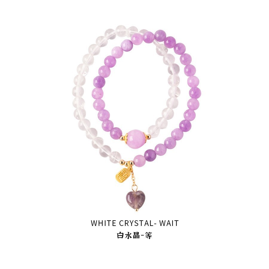 20 bracelets - Améthyste cristal blanc naturel