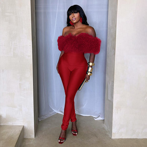 Buy Off Shoulder Jumpsuit Mesh Patchwork Design | Alibaba.com