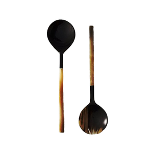 Ensemble de 220 couverts à salade en corne naturelle faits à la main Ustensiles en bois pour la cuisine indienne - Product Image 1