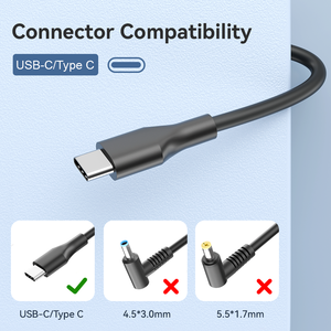 Chargeur d'ordinateur portable USB-C GaN 65W, adaptateur d'alimentation PD Type-C universel pour Lenovo HP Dell Asus <span class=keywords><strong>Huawei</strong></span> Matebook <span class=keywords><strong>Chromebook</strong></span> - Product Image 4