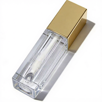 Tube à gloss à lèvres vide de 5 ml en plastique, prix d'usine, vente chaude, capacité personnalisée, logo personnalisé, brosse transparente, bouchon à vis carré
