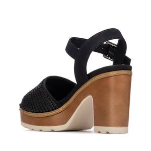Sandales à talons pour femmes Refresh, noires, talon de 9 cm, taille 40, style plateforme - Product Image 3
