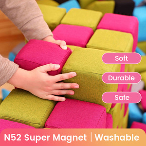बच्चों के लिए रूखाकी चुंबकीय कपड़े निर्माण ब्लॉक, इनडोर प्ले किंडरगार्टन और प्रीस्कूल सीखने के लिए - Product Image 3
