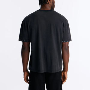 T-shirt en tricot pour homme, décontracté, respirant et anti-rétrécissement, à bas prix, orné de strass - Product Image 3