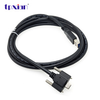 Kabel USB 3.0 Tipe-C Male ke USB-A Male Kustom OEM untuk Industri, Bersertifikasi UL2725 dengan Sekrup Pemasangan Panel