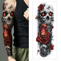 Pegatina de tatuaje temporal de alta calidad para hombres y mujeres, cobertura de brazo completo, resistente al agua, de larga duración, no tóxico, arte corporal, transferencia de agua