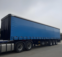 Nouvelle semi-remorque porte-conteneurs à rideaux latéraux fermés en acier, 3 essieux, 53 pieds, capacité de charge de 60 tonnes, pneus 12R22.5, échelle hydraulique, air comprimé