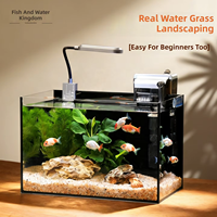 Vente en gros d'usine - Aquarium de bureau JSD en verre ultra-clair de 8 pouces avec kit de filtration à fixation arrière et éclairage à clipser