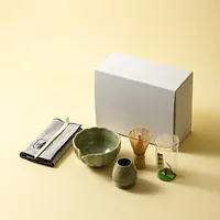 Ensemble de bols à matcha Chasen en céramique écologique Fouet japonais Support de livres Fait à la main Kit de cérémonie du thé de style dynastie Song