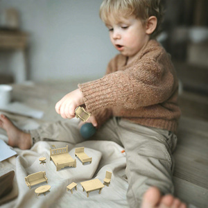 Jeu de meubles miniatures en feutre 3D léger non tissé pour enfants, puzzle éducatif, jouet, cadeau - Product Image 6