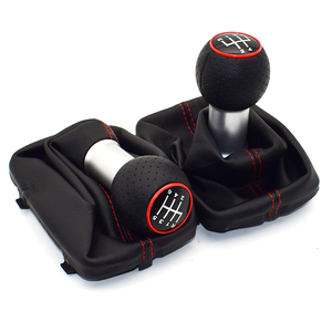 Pommeau de levier de vitesse de voiture <span class=keywords><strong>Audi</strong></span> A3 <span class=keywords><strong>S3</strong></span> Soufflet de protection 5/6 vitesses 12mm Point rouge en cuir de haute qualité - Product Image 5