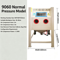 Cabine de sablage à eau en acier de type personnalisé, machine de sablage fermée, sablage humide pour nettoyage industriel, vente en gros