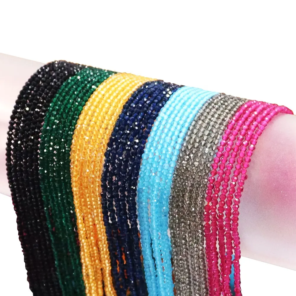 Stock da 2mm in vendita perline sfaccettate a forma di calcio di cristallo 32 colori perline di vetro trasparente idro perline colorate per la creazione di gioielli fai da te