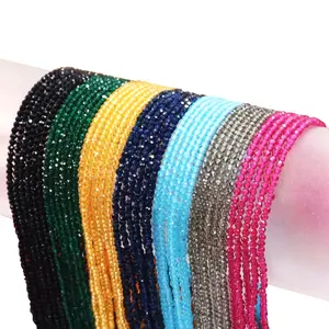 tende di colore acquamarina Suppliers-Stock da 2mm in vendita perline sfaccettate a forma di calcio di cristallo 32 colori perline di vetro trasparente idro perline colorate per la creazione di gioielli fai da te