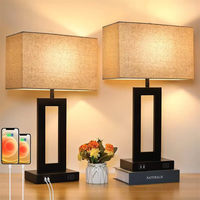 Lampe de table rétro américaine PM, design créatif classique, lampe de bureau de luxe pour salon, lampe de chevet pour chambre à coucher, lampe de lecture avec charge USB
