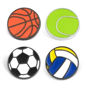 Popular Ball Sports Enamel Badges Basketball Football Volleyball Tennis Brooch Emblem Lapel Pins For Clothing