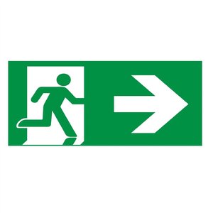 Pictogramma Segnaletico di Emergenza 25,5 cm Larghezza 15,8 cm Altezza 2 cm Profondità per Indicazione Direzione Uscita - Product Image 1