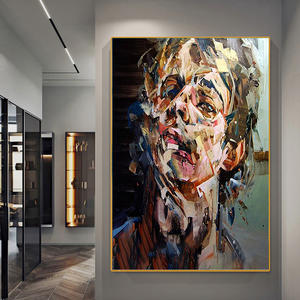 Fait à la main bel <span class=keywords><strong>homme</strong></span> visage abstrait <span class=keywords><strong>Portrait</strong></span> <span class=keywords><strong>peinture</strong></span> à l'huile sur toile <span class=keywords><strong>moderne</strong></span> couteau visage Figure décoration <span class=keywords><strong>peinture</strong></span> à l'huile pour chambre - Product Image 2