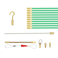 Kit professionnel multifonctionnel de tiges de tirage de câbles électriques en fibre de verre et de rubans de tirage de fils