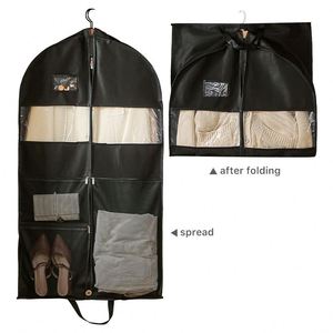 Sacs de costume en toile imprimés sur mesure, sacs de voyage suspendus pour costumes, sacs de rangement pour vêtements avec monogramme et poche - Product Image 4