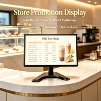 Écran LCD rectangulaire en aluminium pour publicité de comptoir, avec contrôle par téléphone vertical/horizontal, pour caisse de supermarché, café, salle de sport