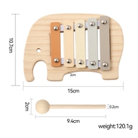 High Quality 5Tones Glockenspiel Metal Xylophone Children Orff Percussion Instruments Practice OEM Wooden Xylophone for Babies