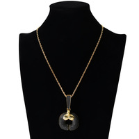 Collier avec pendentif tête de gorille personnalisé, CZ noir, bijoux hip hop pour hommes