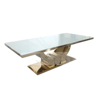 Meubles de table de mariage modernes en acier inoxydable doré pour banquets, événements, hôtels, fêtes, salles à manger, salons, utilisation en extérieur