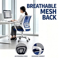 Chaise de bureau ergonomique à roulettes, dossier en maille respirante, hauteur réglable, base chromée, meilleur prix, haute qualité