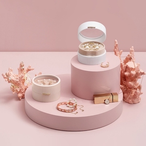 Caja de Joyería de Plástico con Diseño de Macaron, Caja de Almacenamiento de Joyería Pequeña, Caja de Joyería Redonda - Product Image 2