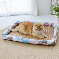 Coussin pour animaux de compagnie en tissu Oxford moderne et durable, en mousse, à carreaux, pour chat et chien, tapis rafraîchissant d'été, nettoyage facile