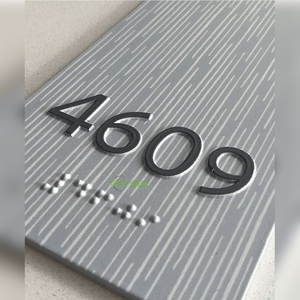 YIYAO-Placa de acrílico personalizable para apartamento, señal de placa de puerta con nombre braille para oficina y casa, para negocios - Product Image 3