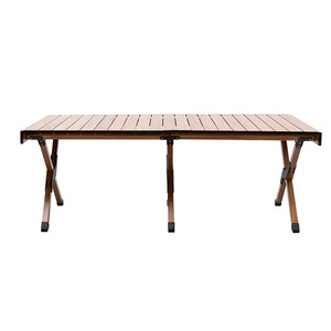 โต๊ะพับกลางแจ้งอลูมิเนียมอัลลอยด์ 120x60x45 ซม. ฐานสี่เหลี่ยมแบบพกพาสำหรับตั้งแคมป์ปิกนิกบาร์บีคิว - Product Image 1