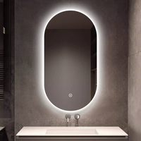 Meuble de salle de bain et de cuisine haut de gamme, style armoire flottante personnalisée avec miroir intelligent pour projets hôteliers