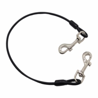 Perakitan kabel tali kawat baja tahan karat kualitas tinggi berlapis PU/PVC dengan kait logam ganda