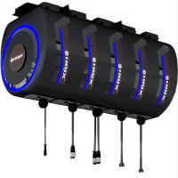 Enrouleur de mousse 4-en-1 pré-assemblé eau-air-électrique avec tuyau rétractable automatique pour le lavage et le detailing automobile