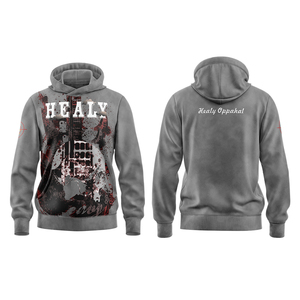 Healy Sportswear Hombres Sin cuerda Algodón Zip up Hoodie Chenille OEM Bordado Hoodie Custom Acid Wash Drop Shoulder Hoodie Skulls - Product Image 4