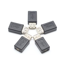 Negro USB 2,0 Tipo a hembra a Micro 5Pin USB B Adaptador hembra Convertidor de conector de enchufe