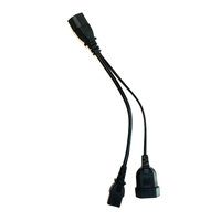 Câble d'alimentation Kema Keur VDE, 2 broches, 1 à 2, rallonge, séparateur, C14 vers IEC C13 et prise femelle EU 2 broches, câbles de rallonge