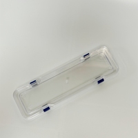 Boîte de présentation flottante 3D transparente en plastique PS 25x7.5x2.5cm avec cadre de suspension pour montre, pièce de monnaie, jeton, bijoux