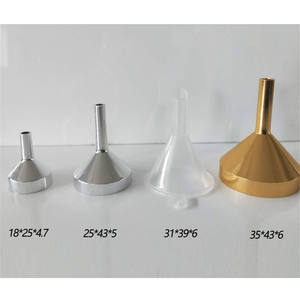 Lanjing mini funil cosmético para <span class=keywords><strong>perfume</strong></span>, dourado, prata, alumínio pequeno, metal - Product Image 6